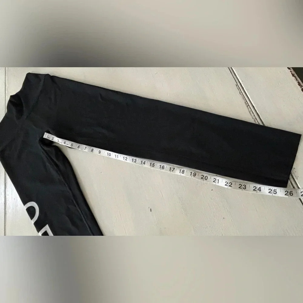 AERIE Offline Women’s Black Logo Goals 7/8 Hi-Rise Athletic Leggings SZ M (E13) - Picture 8 of 9
